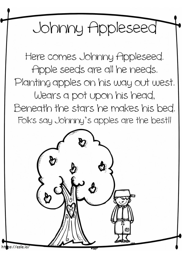 Johnny Appleseed 2 de colorat