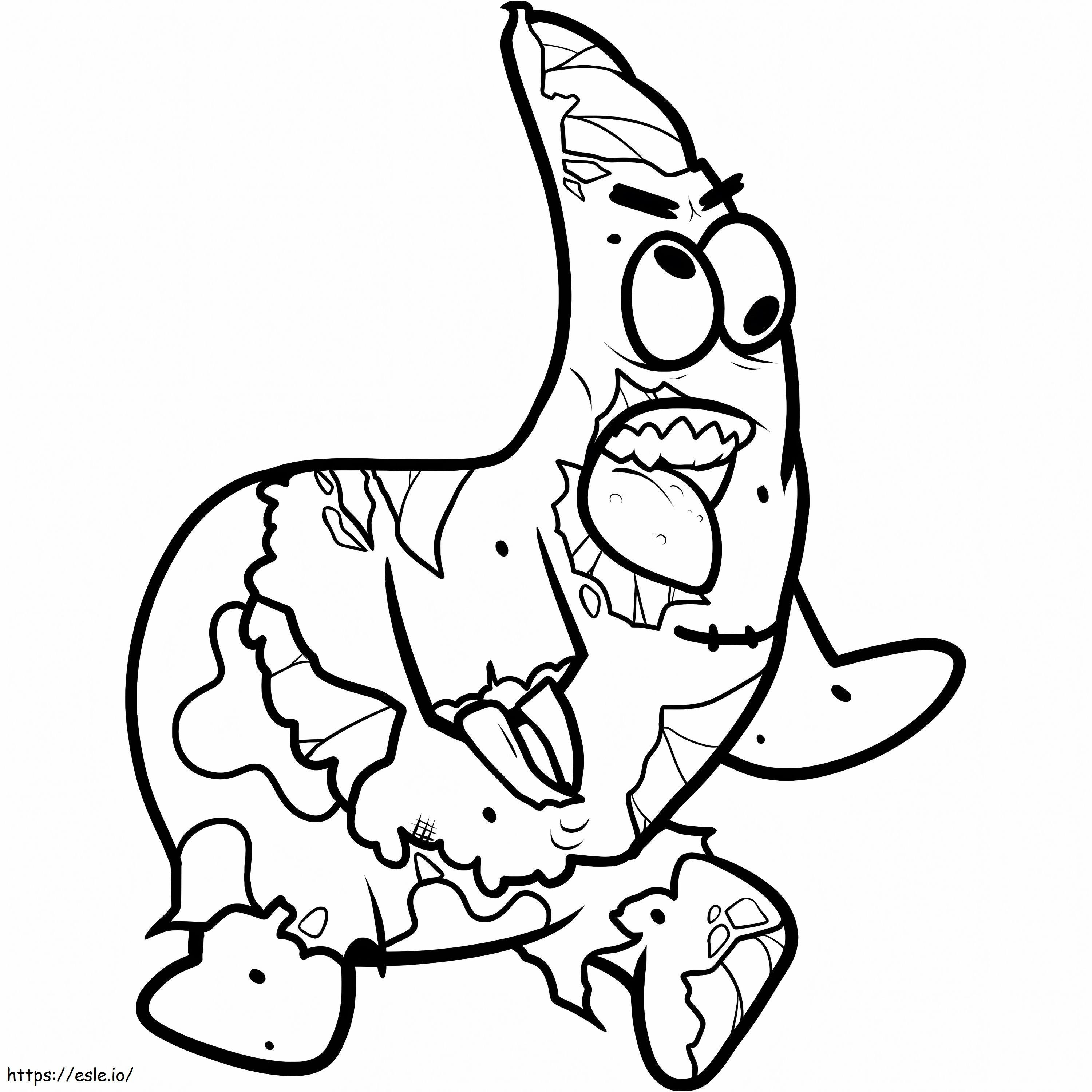 Patrick Star Zombie coloring page