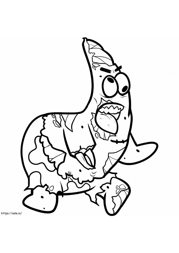Patrick Star Zombie coloring page