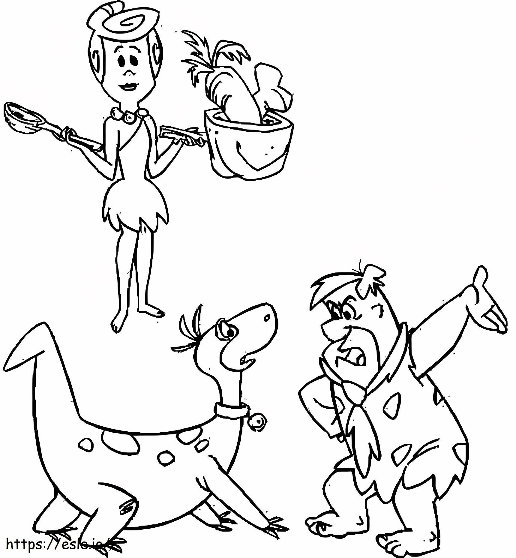 Characters From The Flintstones coloring page
