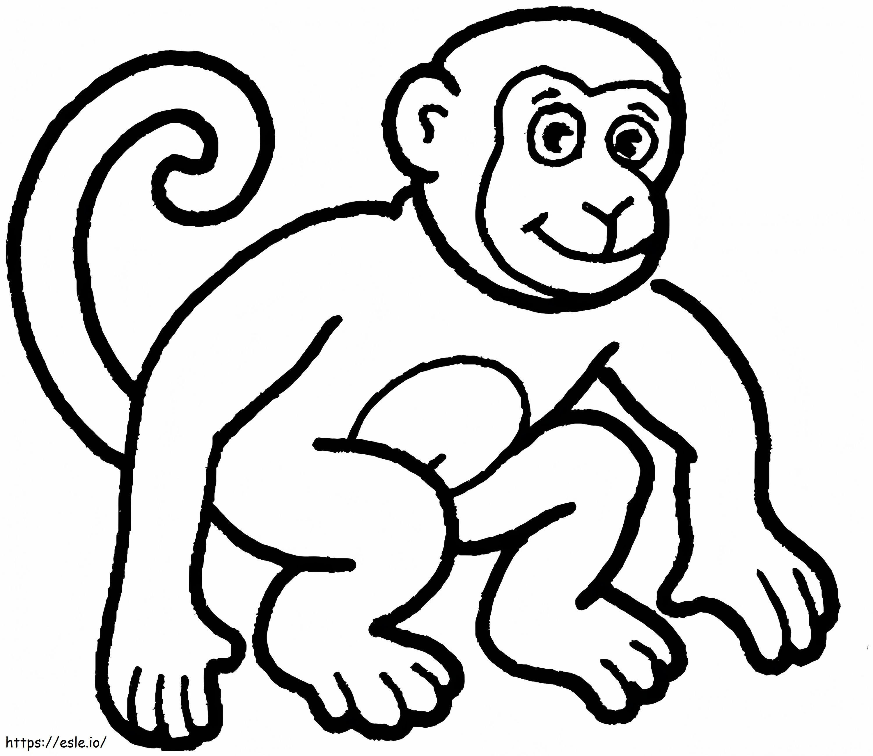 A Monkey coloring page