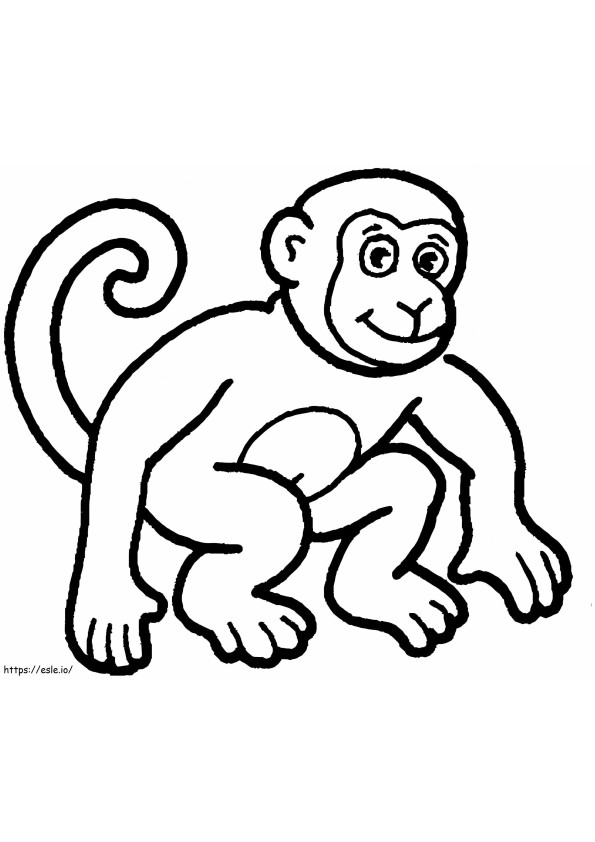 A Monkey coloring page