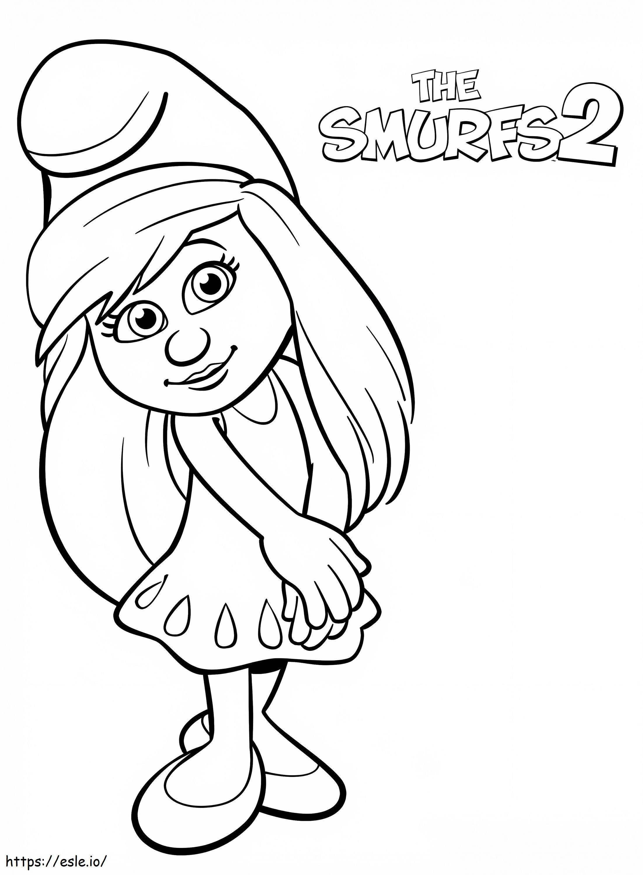 Lovely Smurfette 1 coloring page