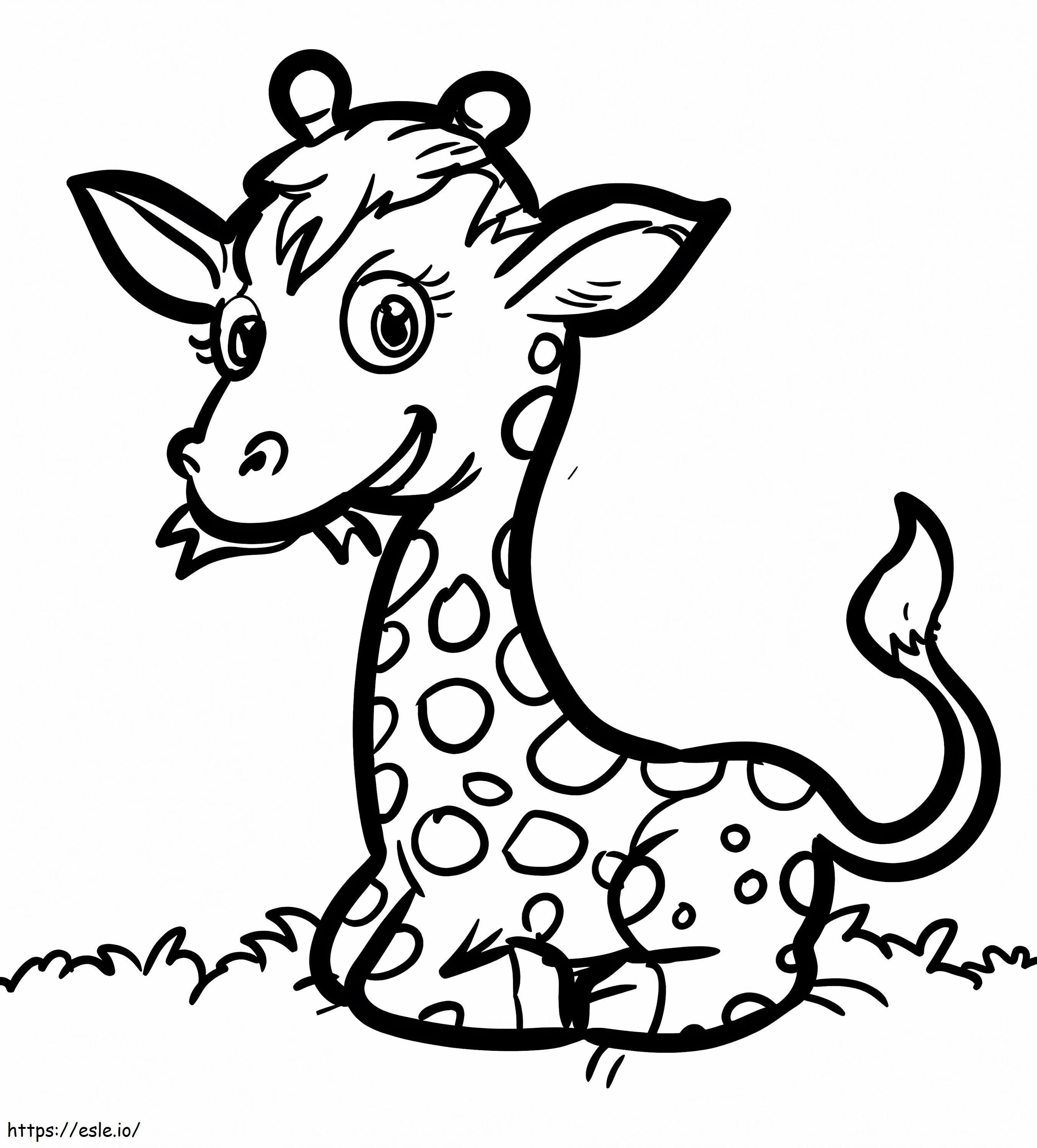 jirafa adorable para colorear