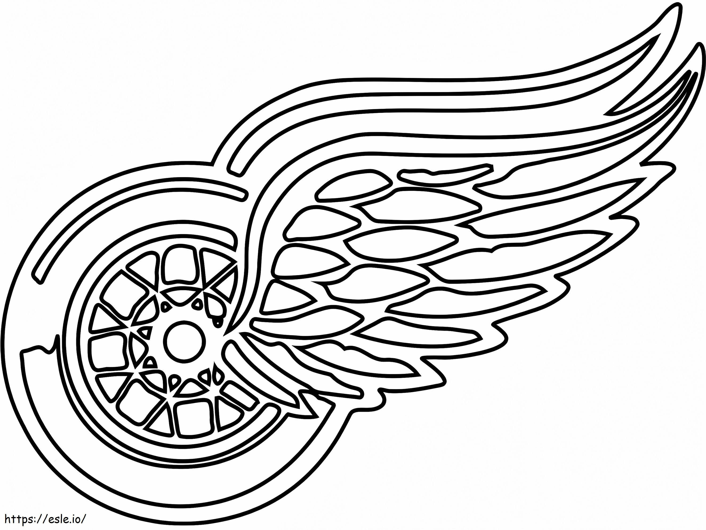 Logotipo de las alas rojas de Detroit para colorear