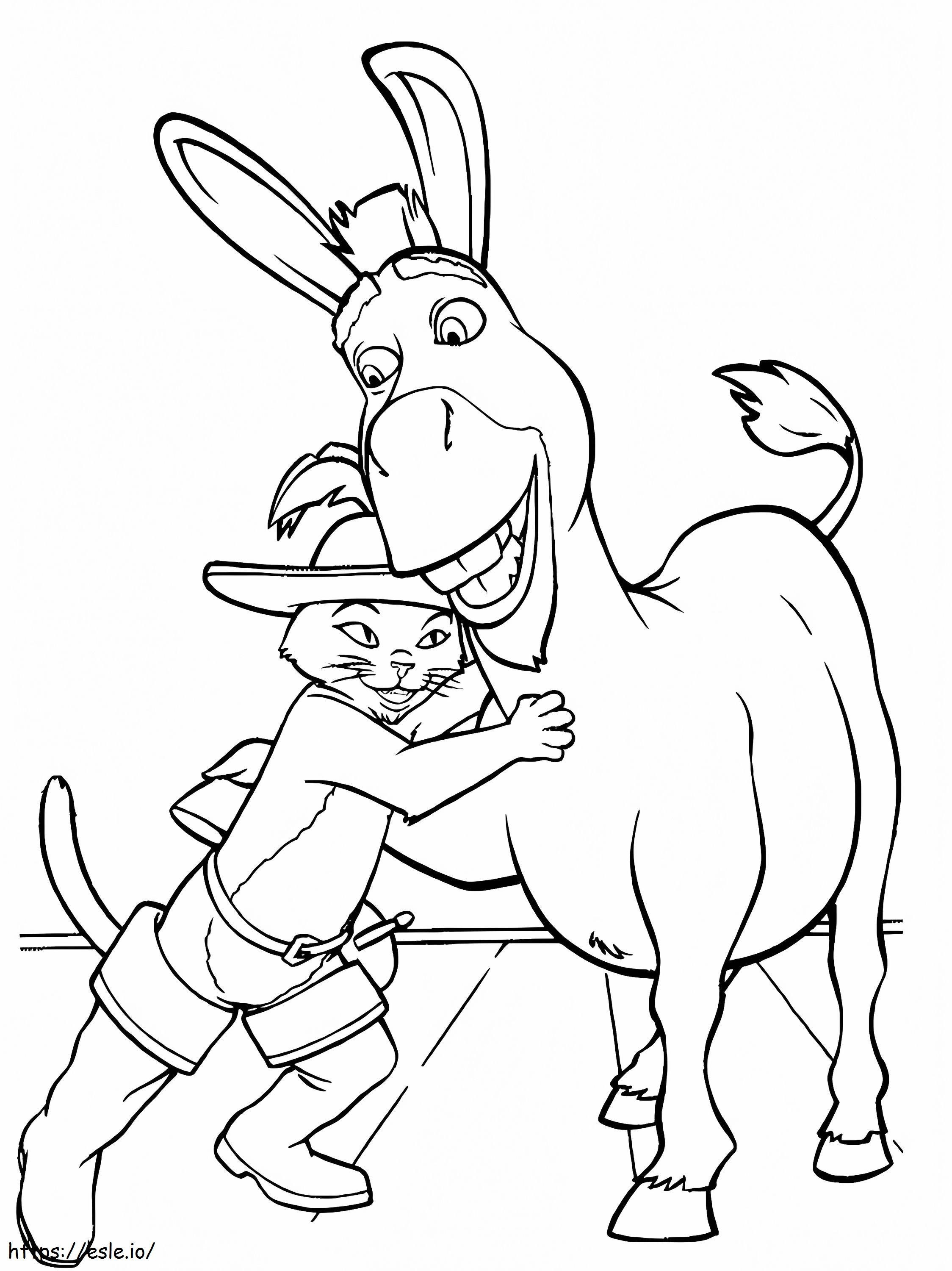 Donkey And Cat coloring page