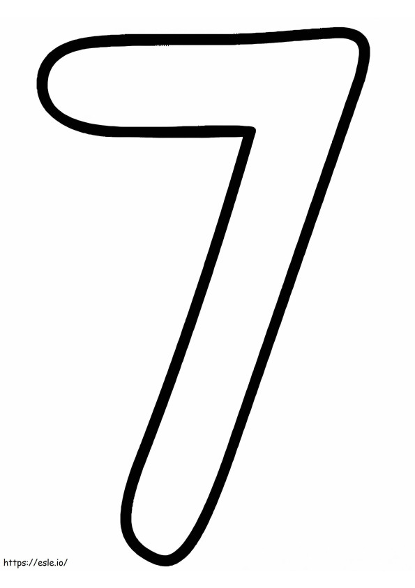 Easy Number 7 coloring page