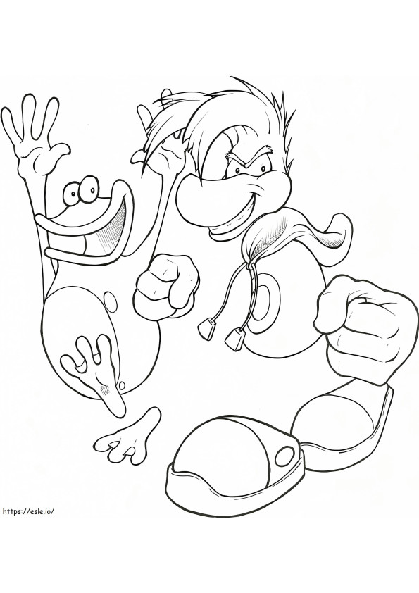 Rayman With Globox coloring page