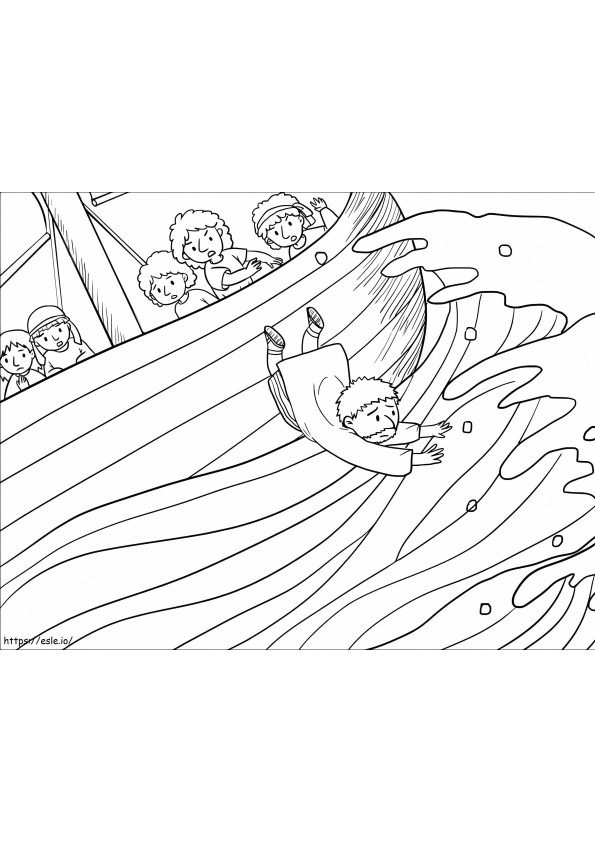 Denizciler Jonah'ı Fırlattı boyama