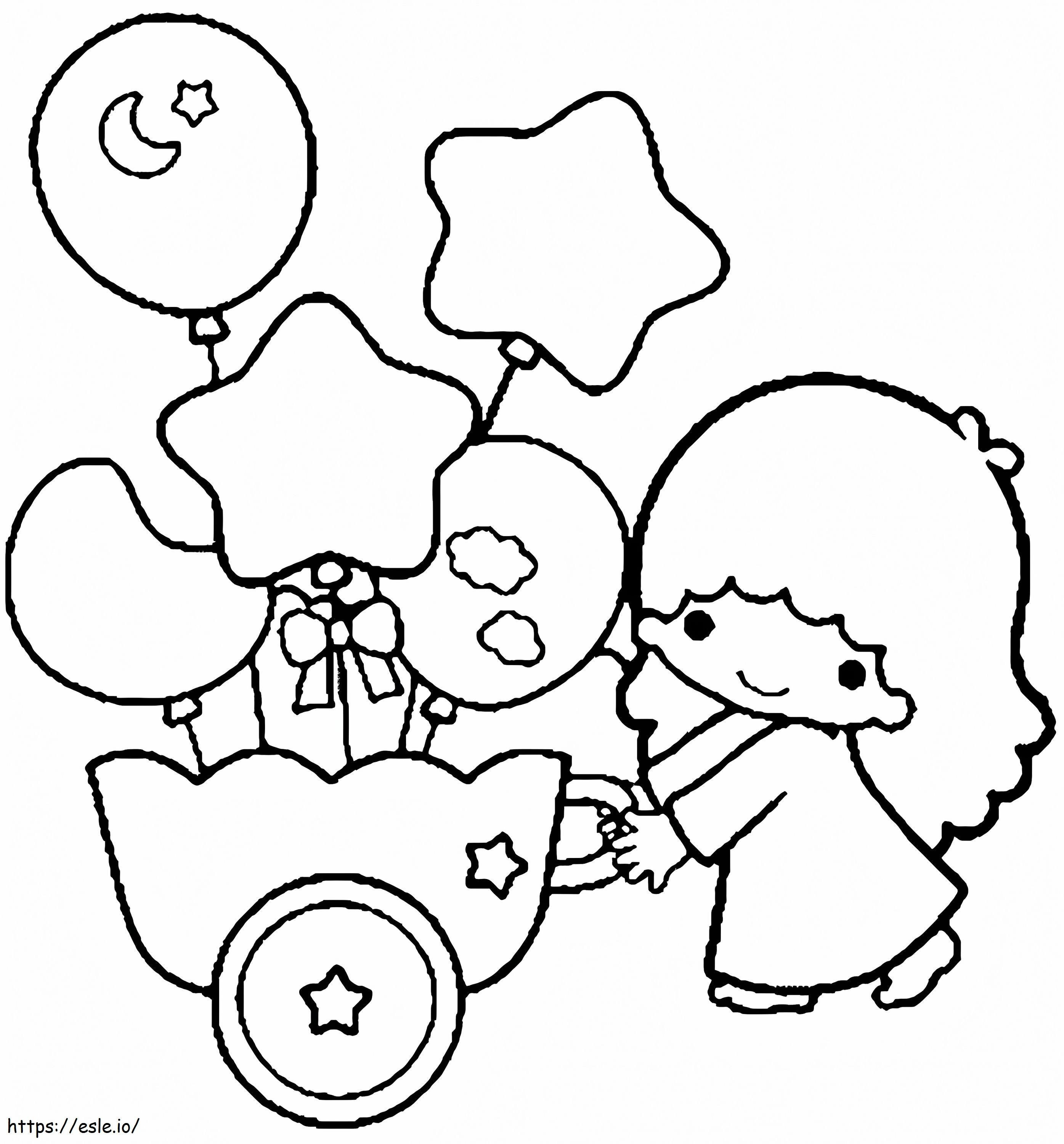 Lala Little Twin Stars coloring page