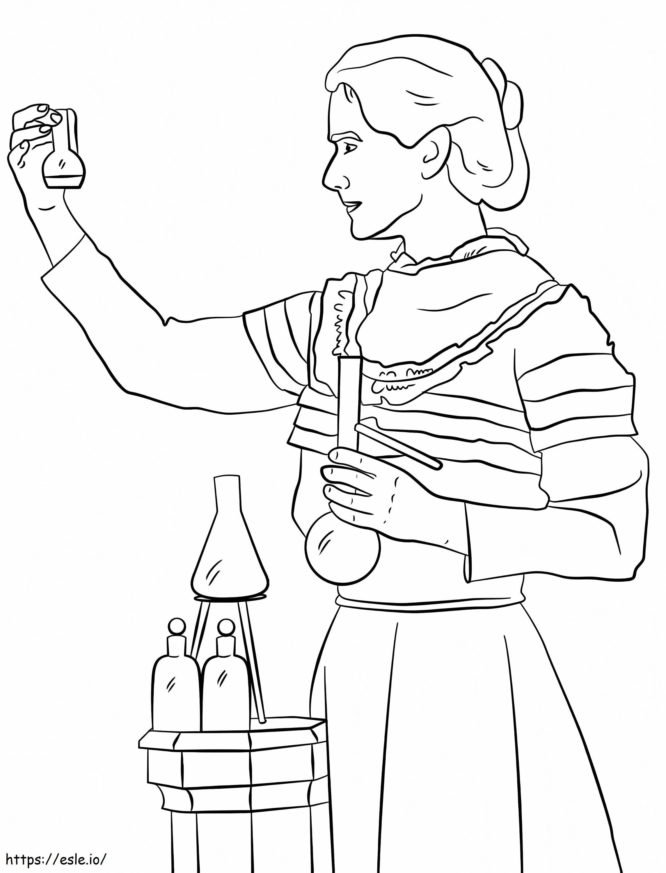Marie Curie coloring page