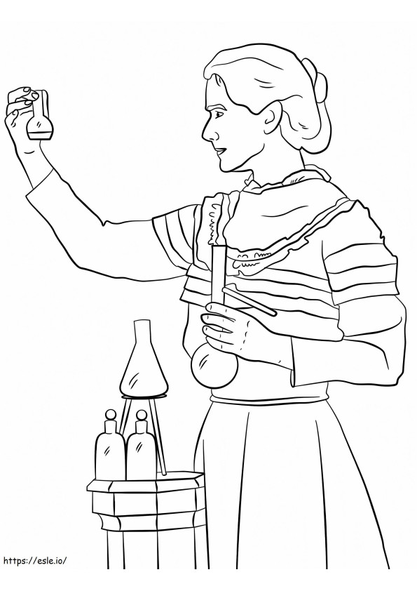 Marie Curie coloring page