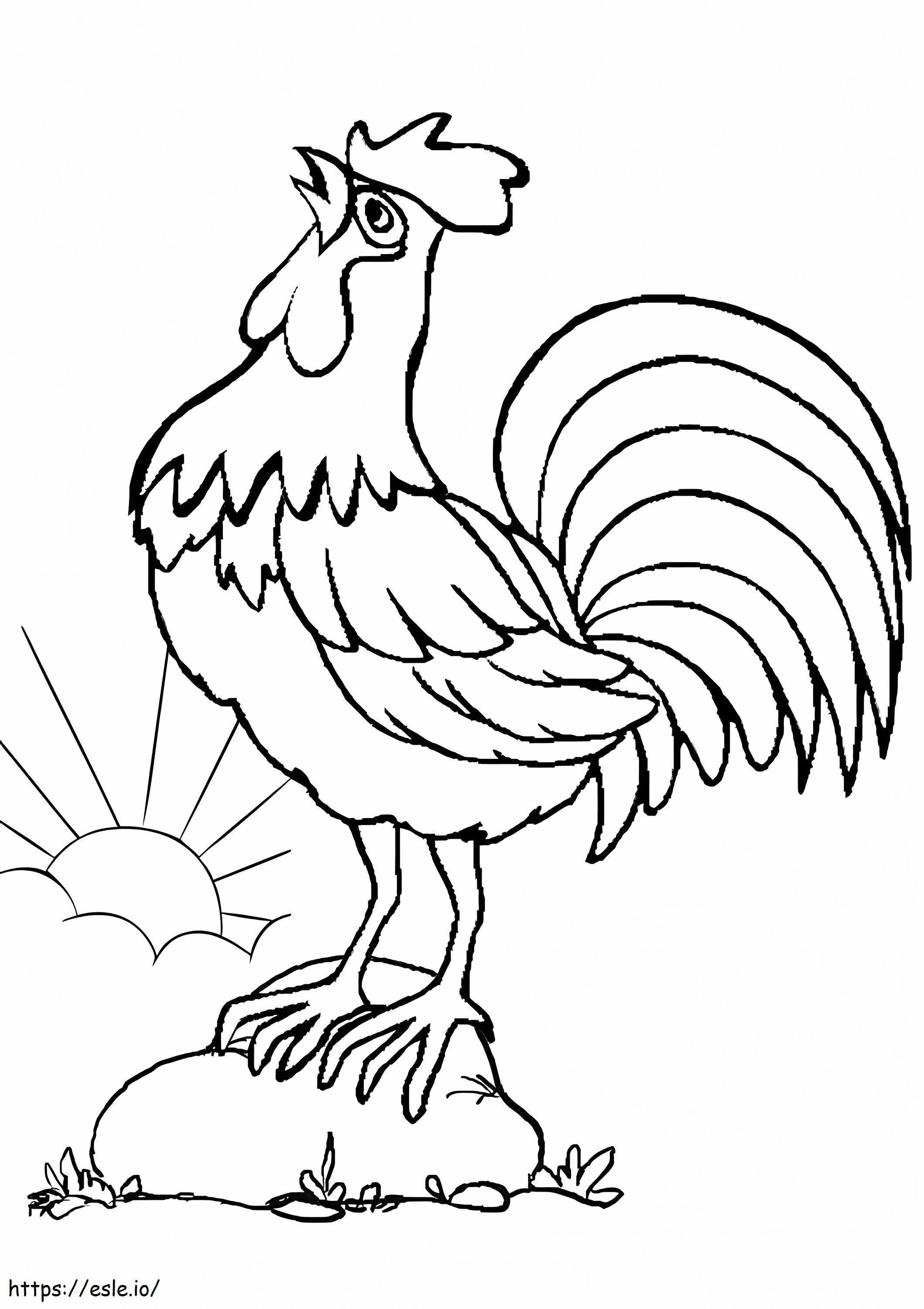 Rooster Crowing coloring page