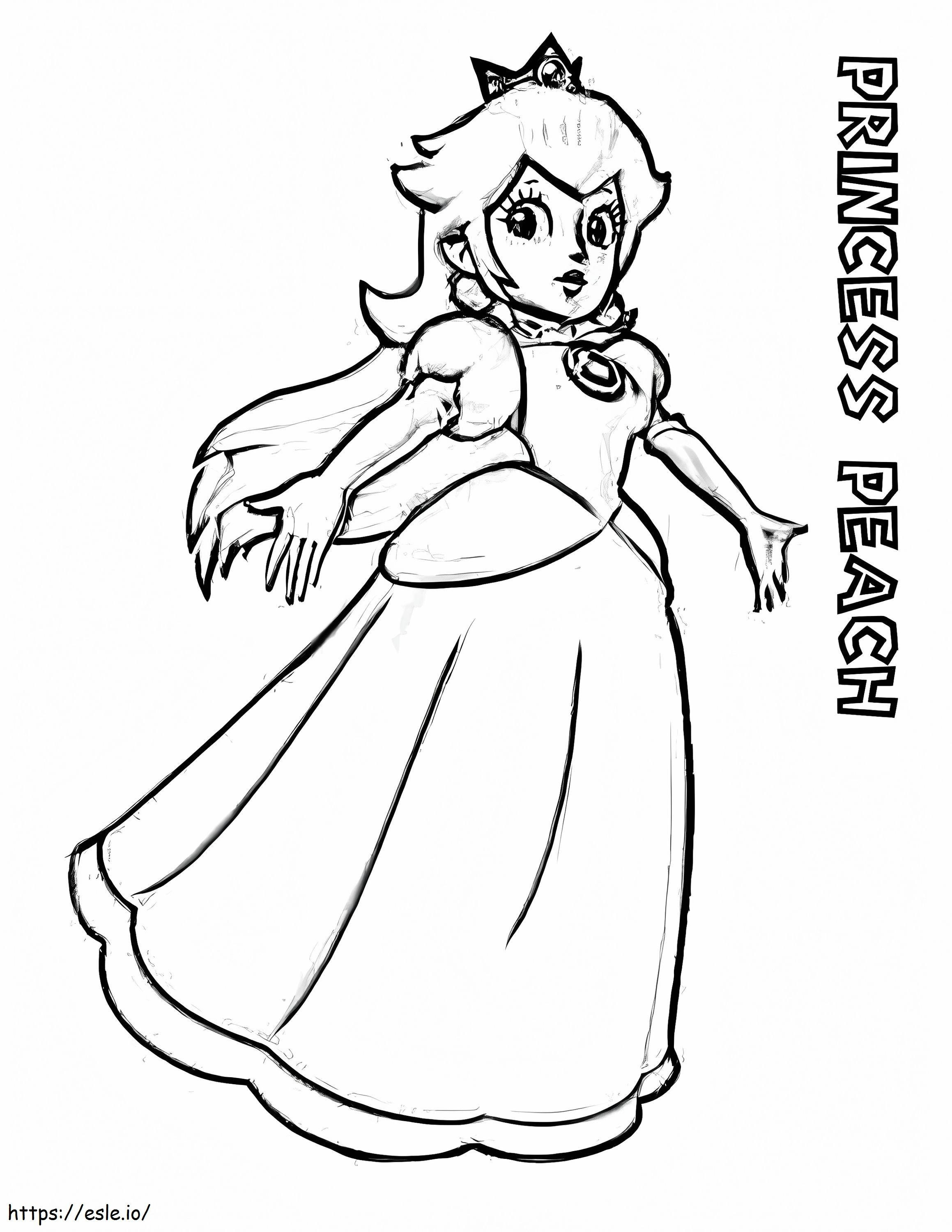 Coloriage Princesse Peach de Mario à imprimer dessin