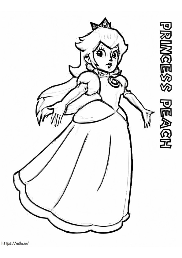 Coloriage Princesse Peach de Mario à imprimer dessin