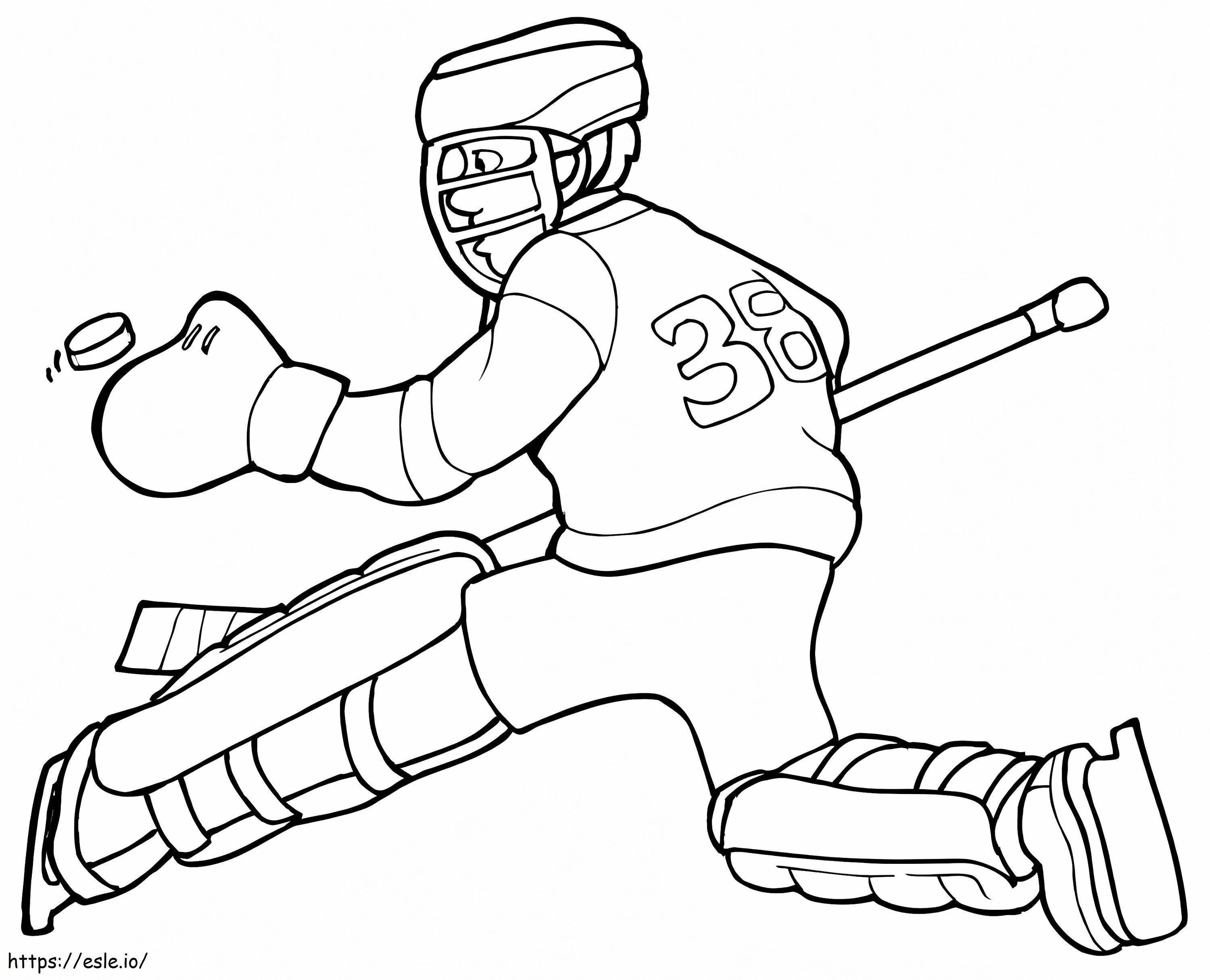 Grande giocatore di hockey da colorare