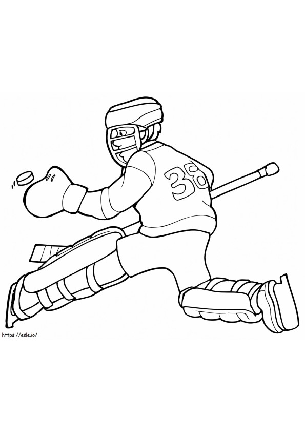 Coloriage Grand joueur de hockey à imprimer dessin