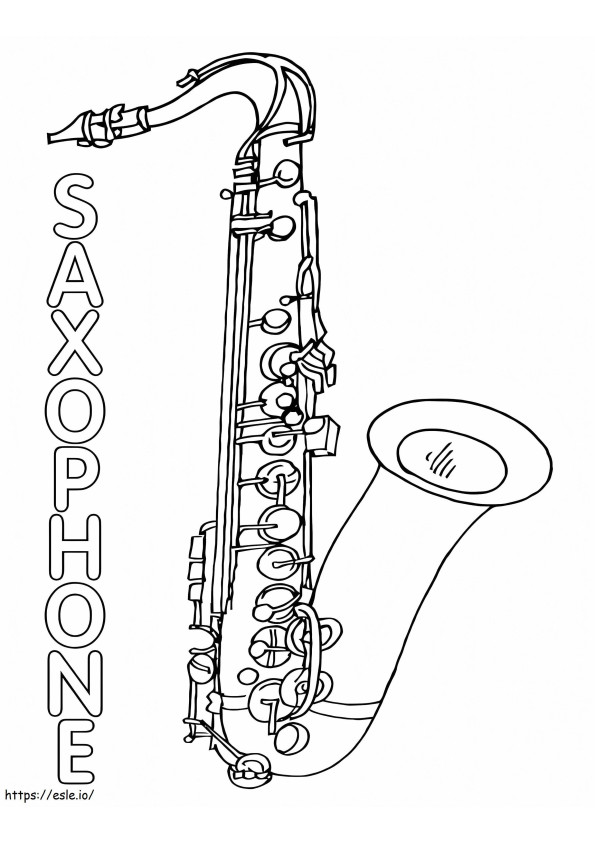Saxofone normal 4 para colorir