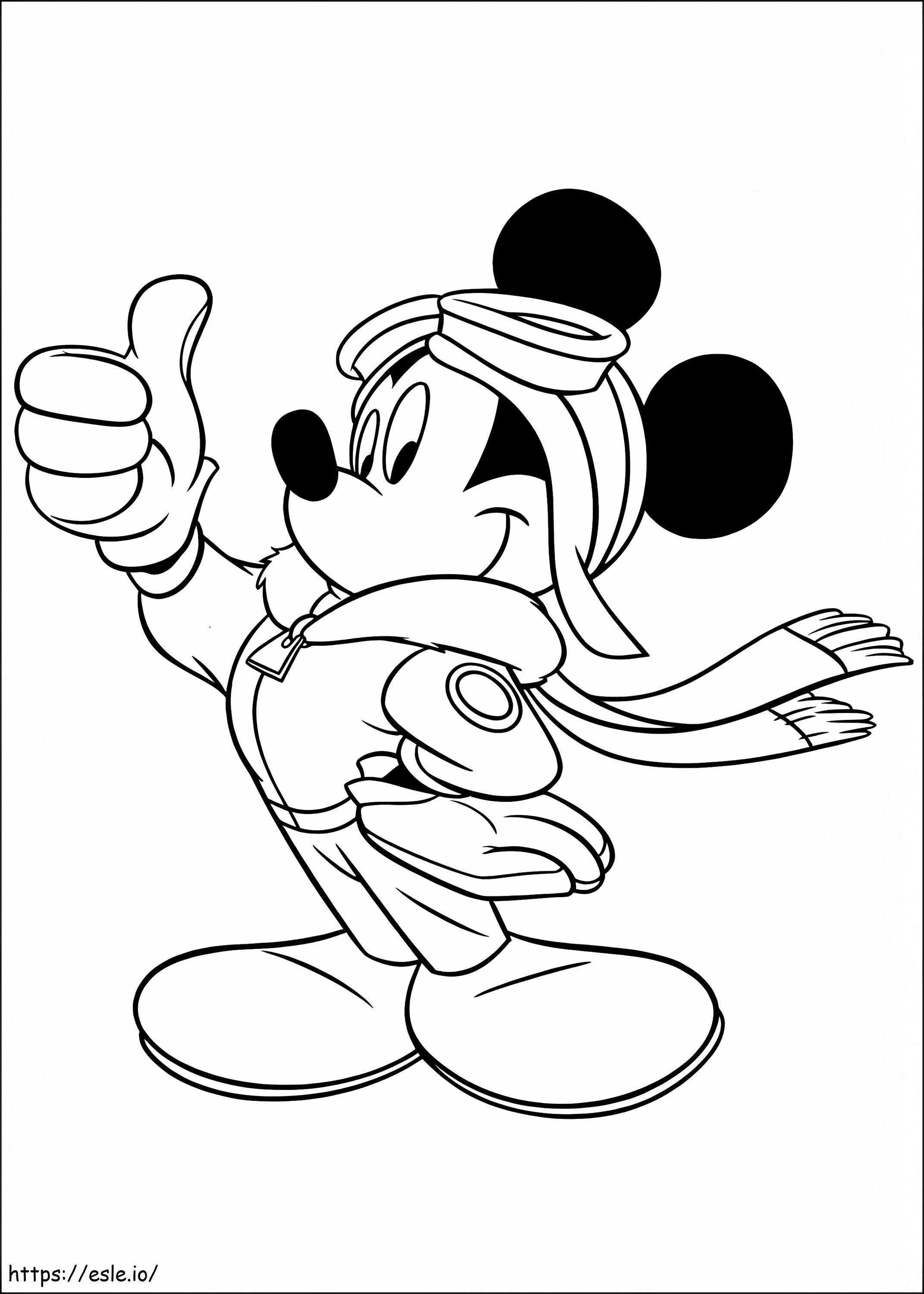 Mickey o piloto para colorir