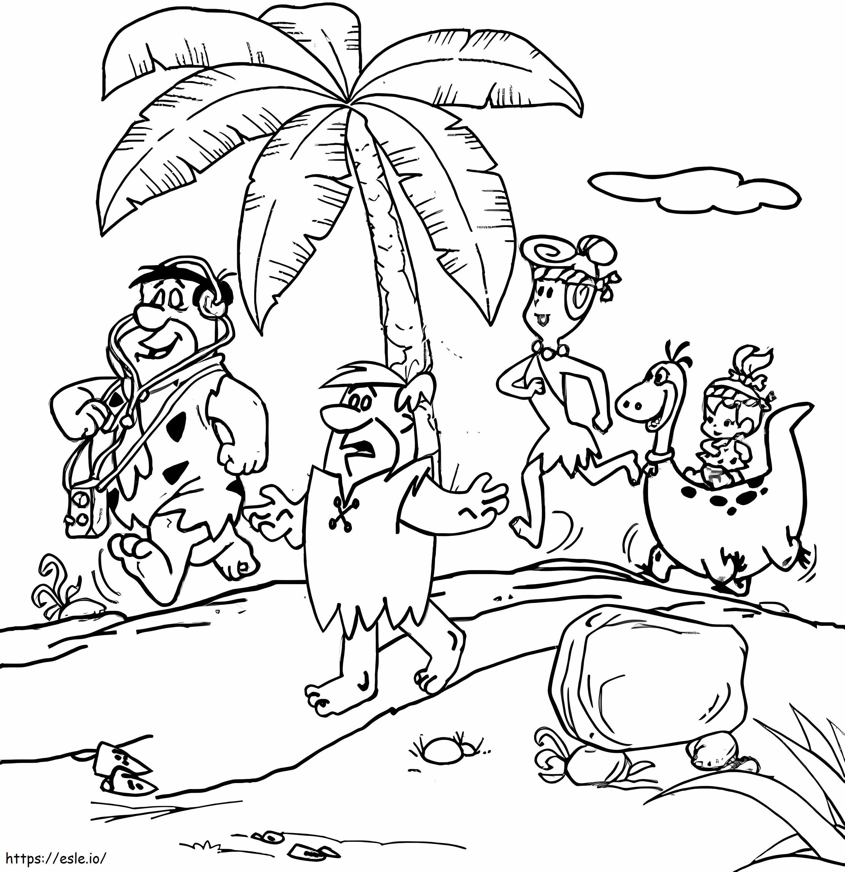 Cavemans On The Beach coloring page