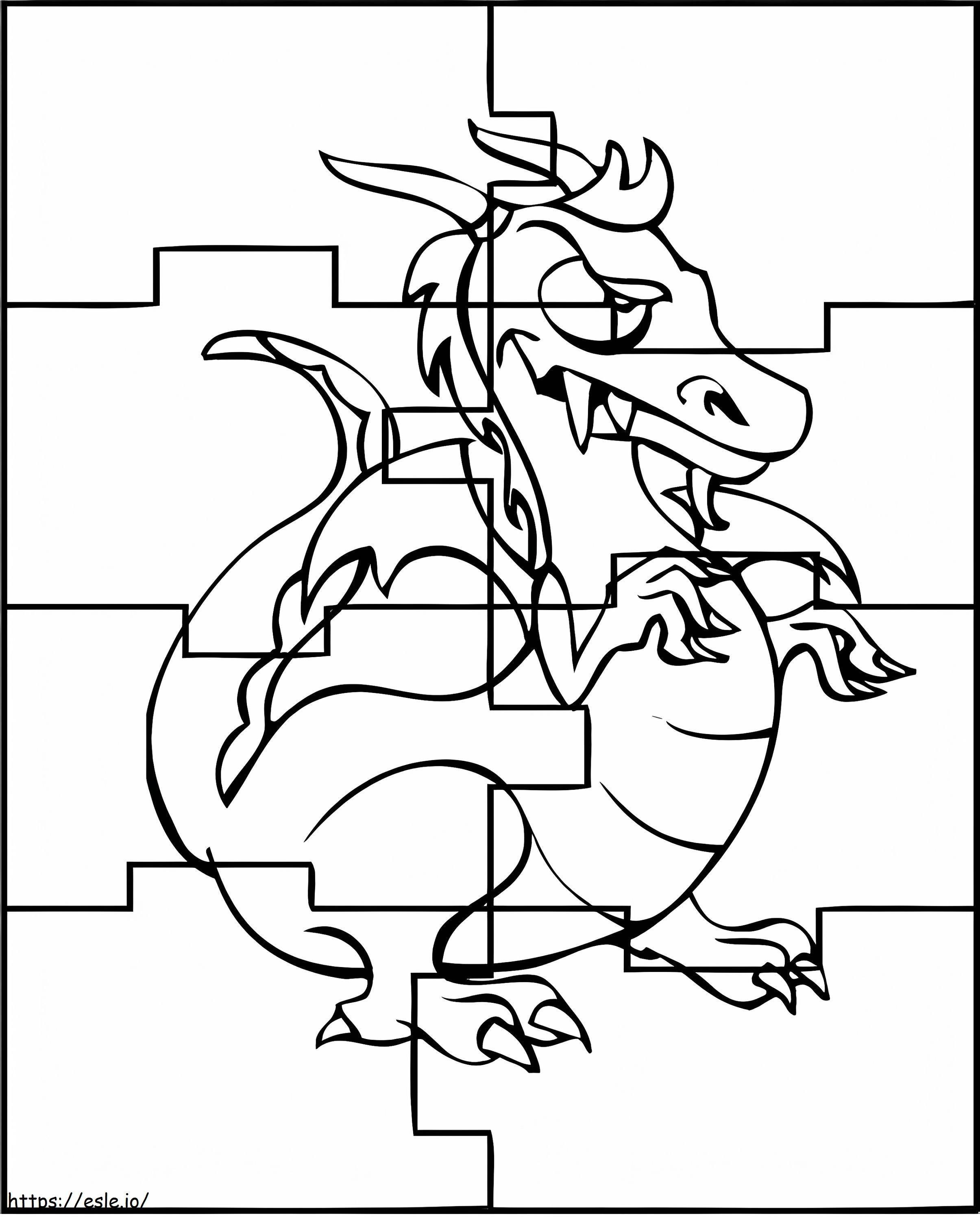 Coloriage Casse-tête Dragon à imprimer dessin