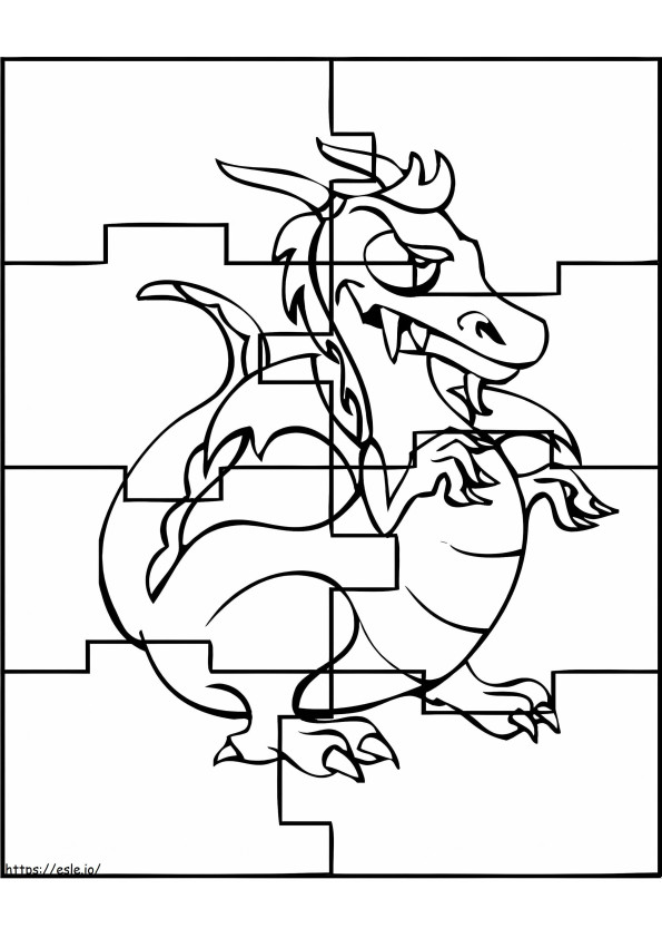 Coloriage Casse-tête Dragon à imprimer dessin