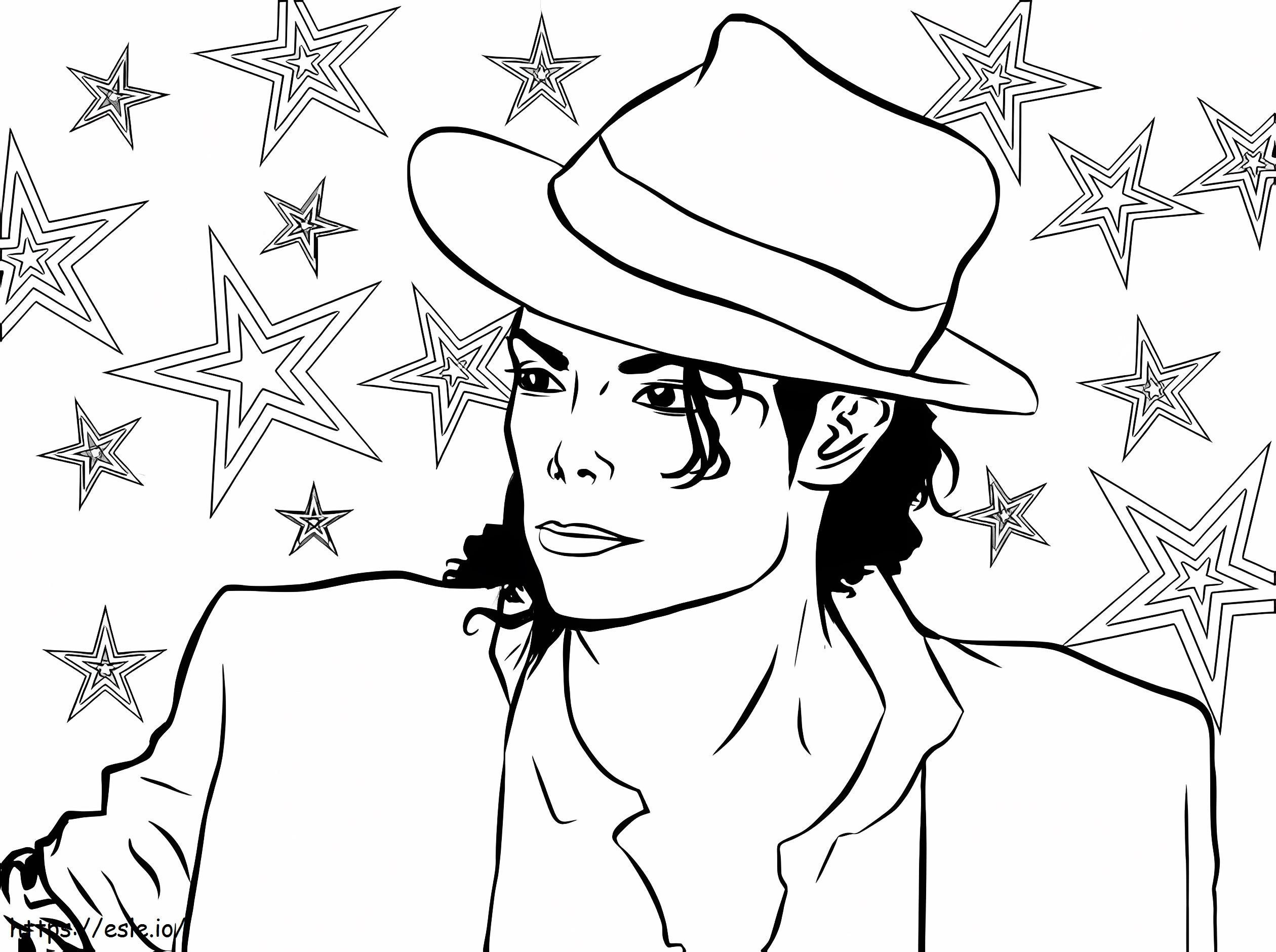 Michael Jackson met ster kleurplaat kleurplaat