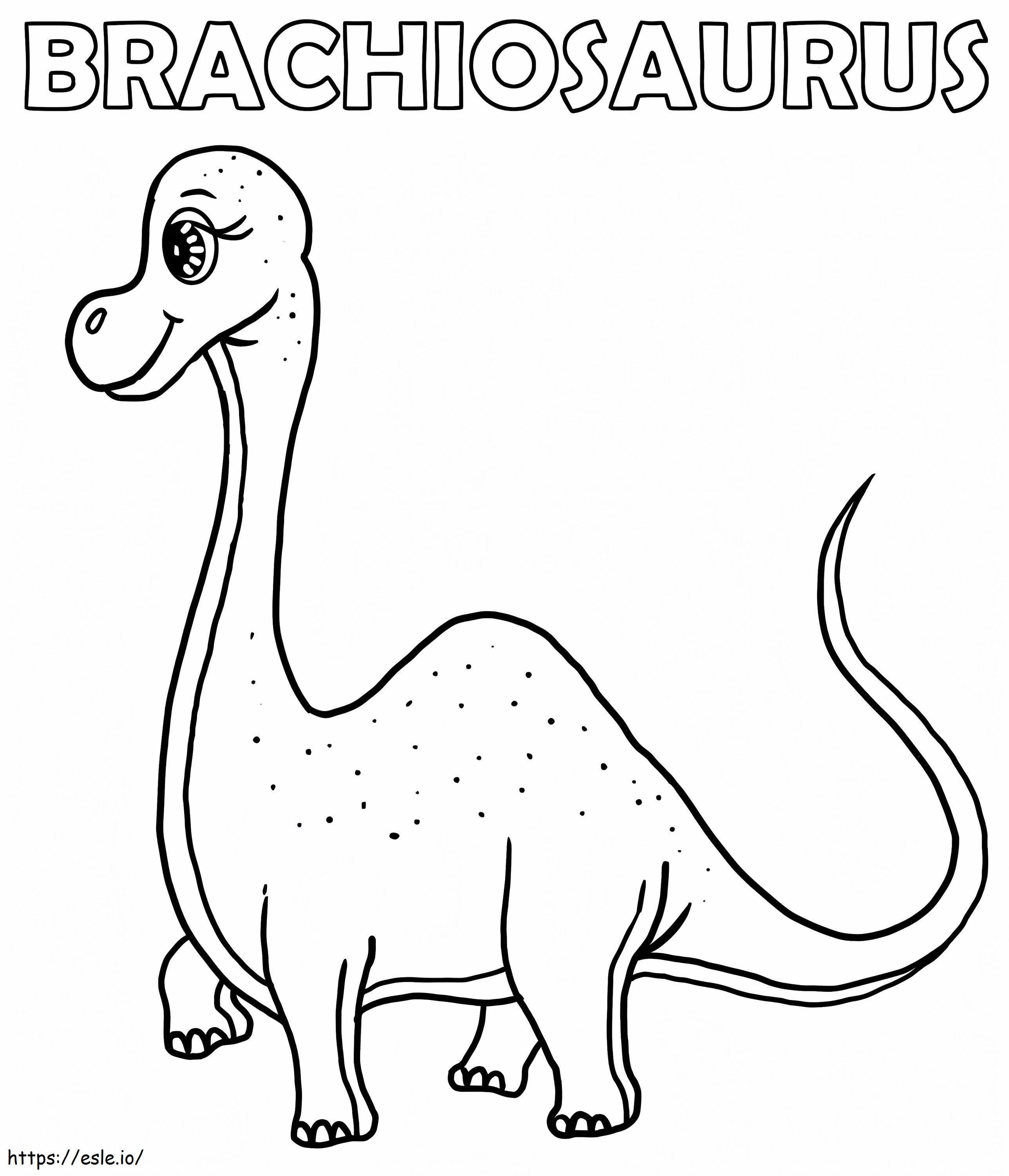 Precioso braquiosaurio para colorear