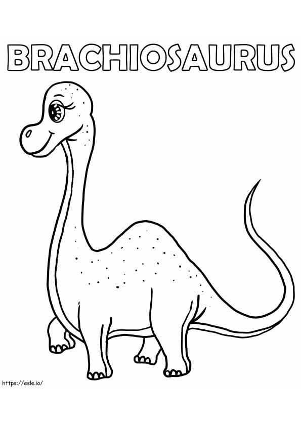 Coloriage Charmant Brachiosaure à imprimer dessin