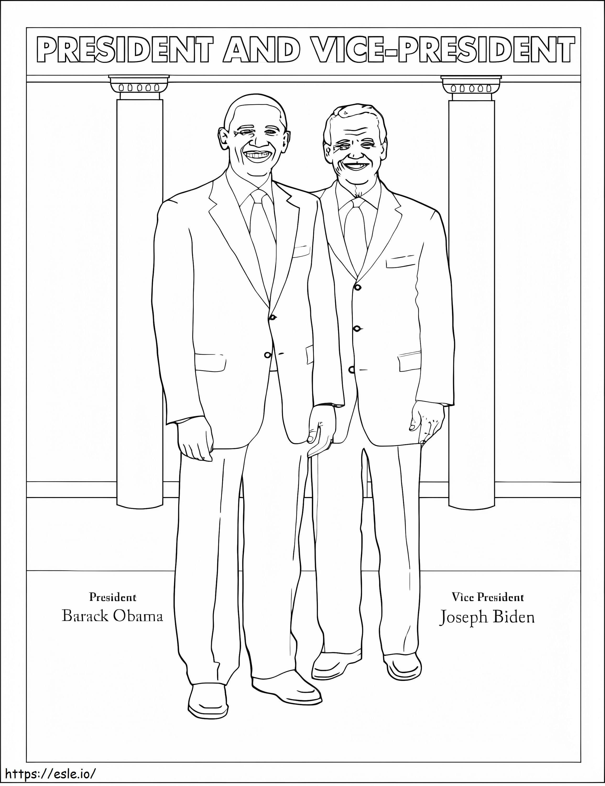 Il presidente Barack Obama e il vicepresidente Joe Biden da colorare