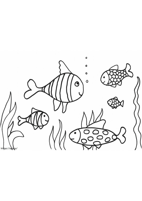 Five Fish coloring page