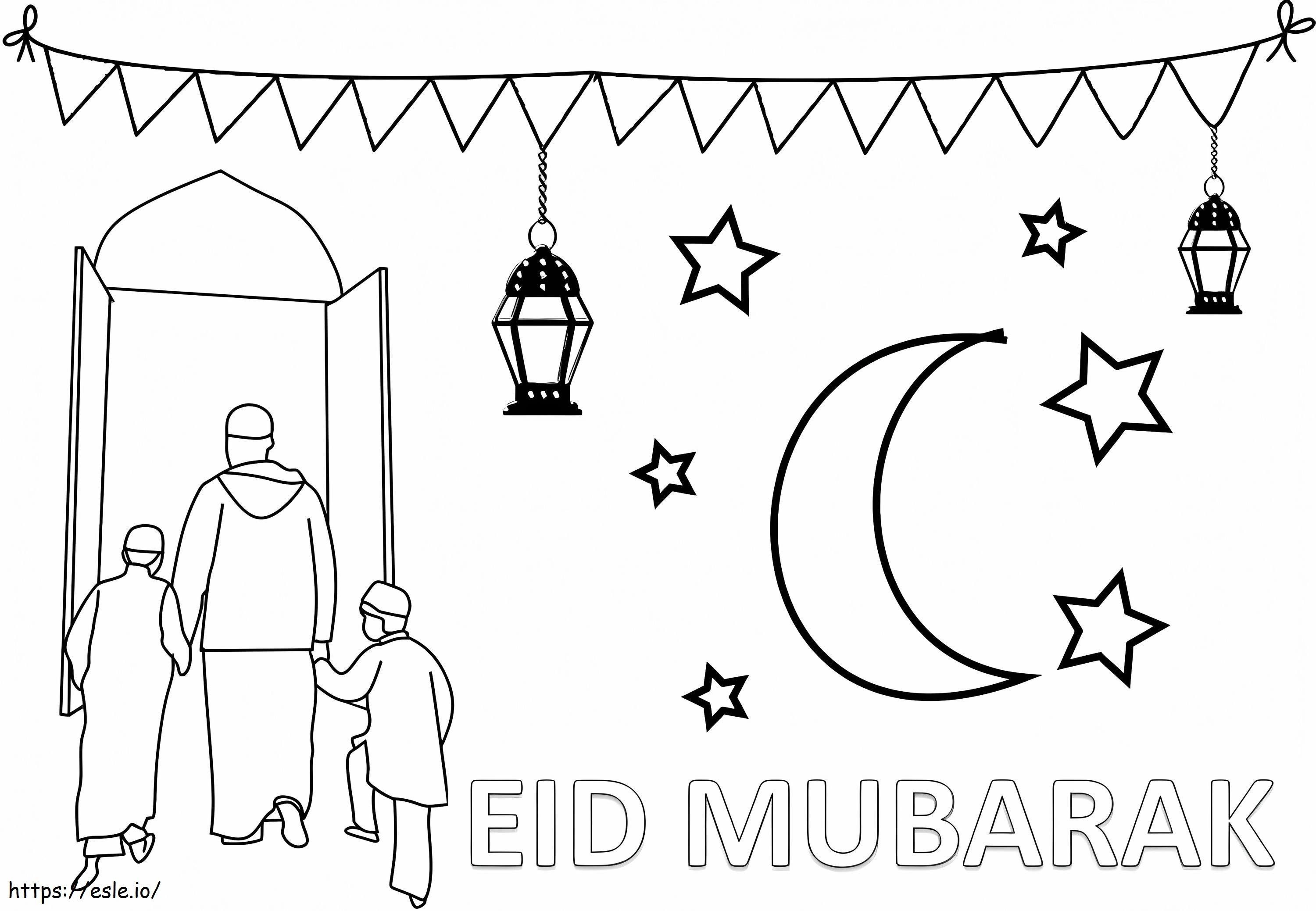 Eid Mubarak 6 coloring page