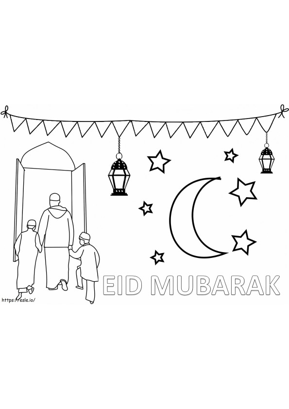 Eid Mubarak 6 para colorir