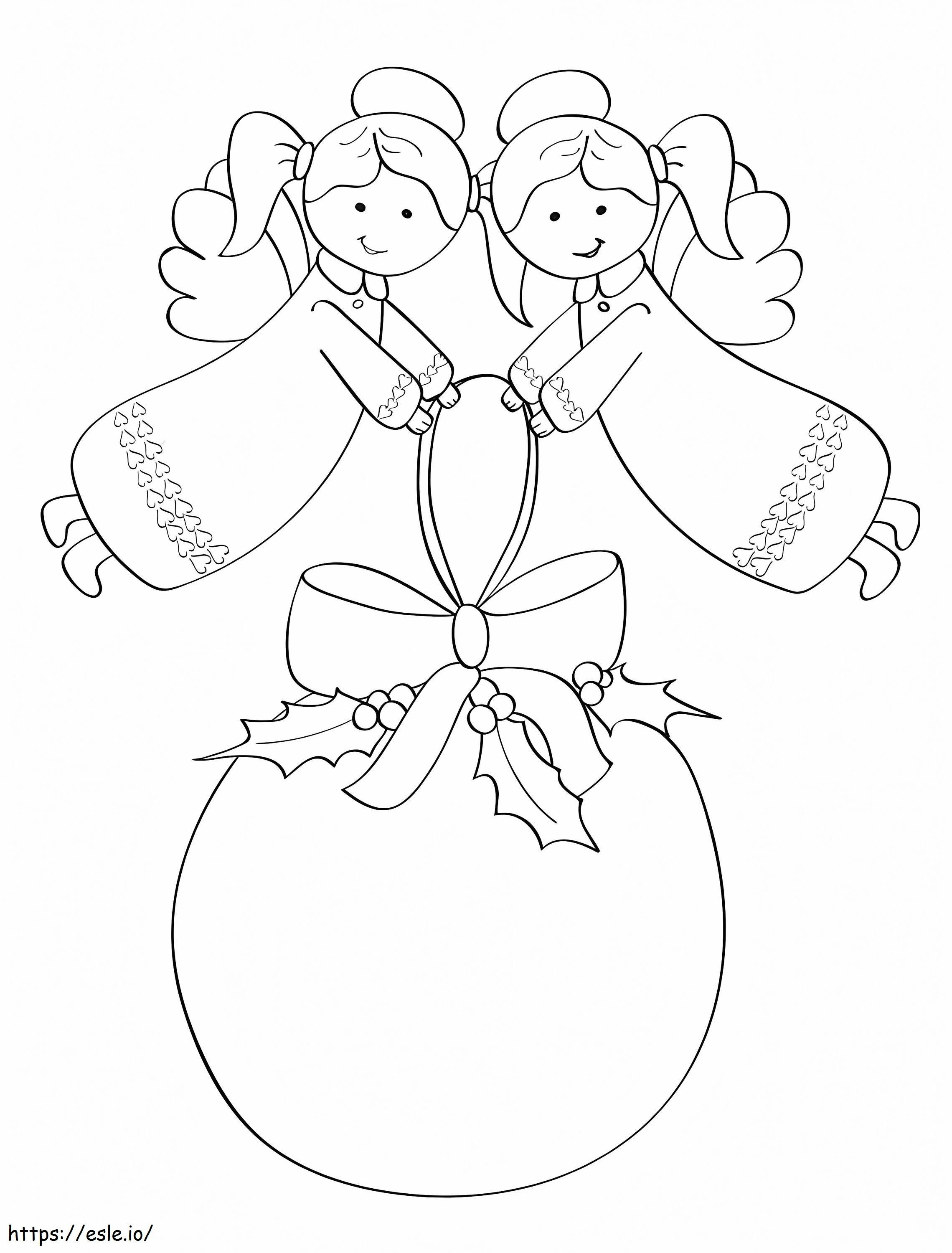 Angel Lifting A Christmas Ball coloring page
