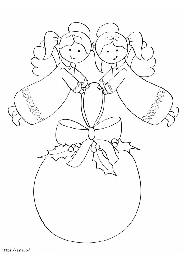 Angel Lifting A Christmas Ball coloring page