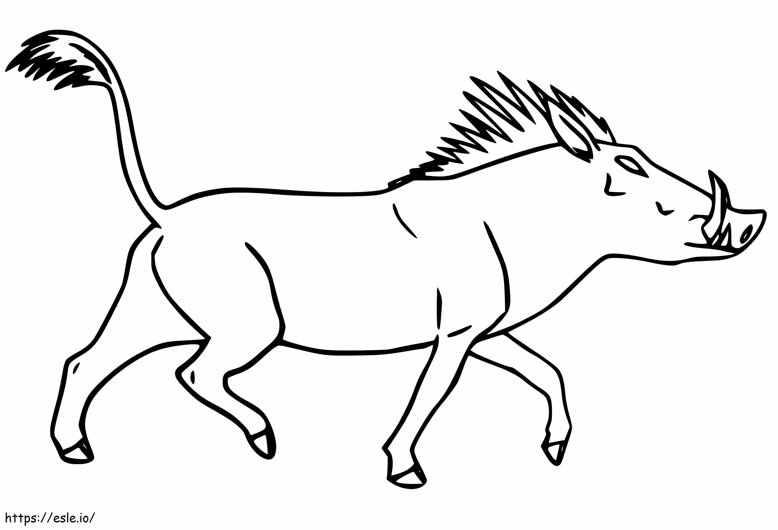 Warthog Walking coloring page