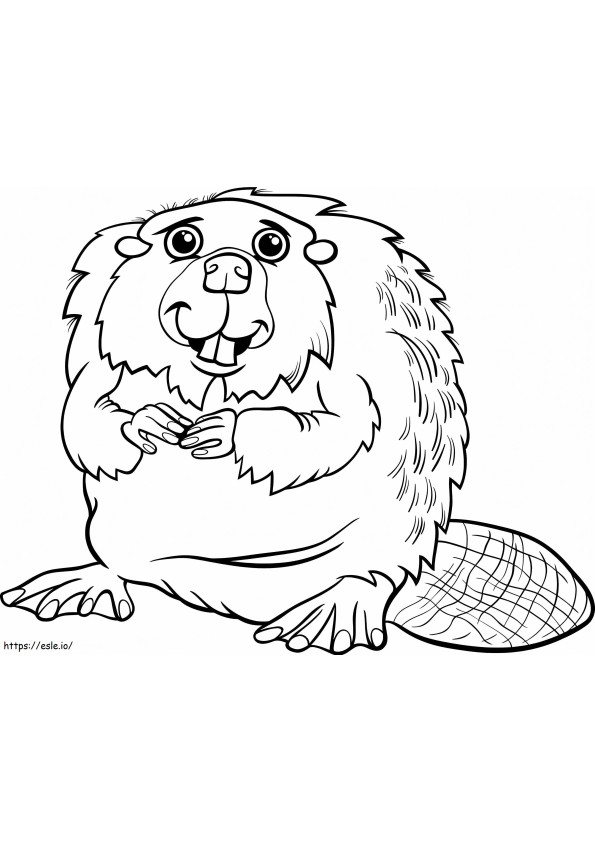 Fun Beaver coloring page