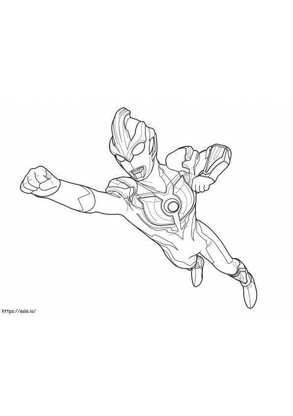 Ultraman vliegt kleurplaat