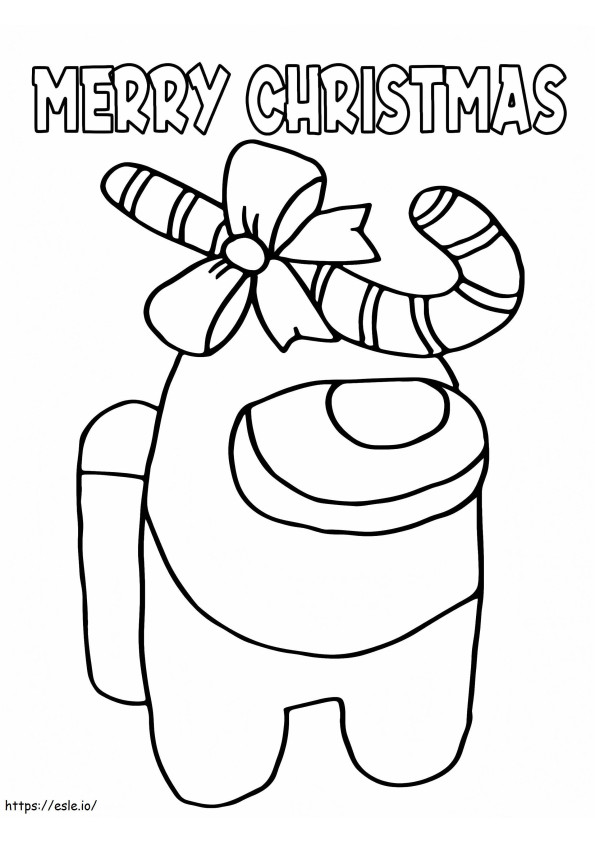 Among Us Merry Christmas Coloring Page 8 coloring page