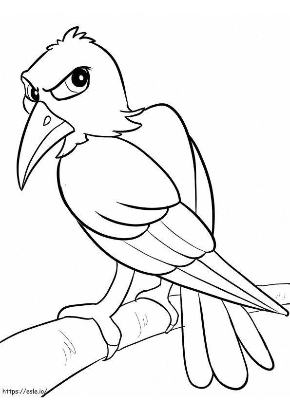 Coloriage Corbeau en colère à imprimer dessin