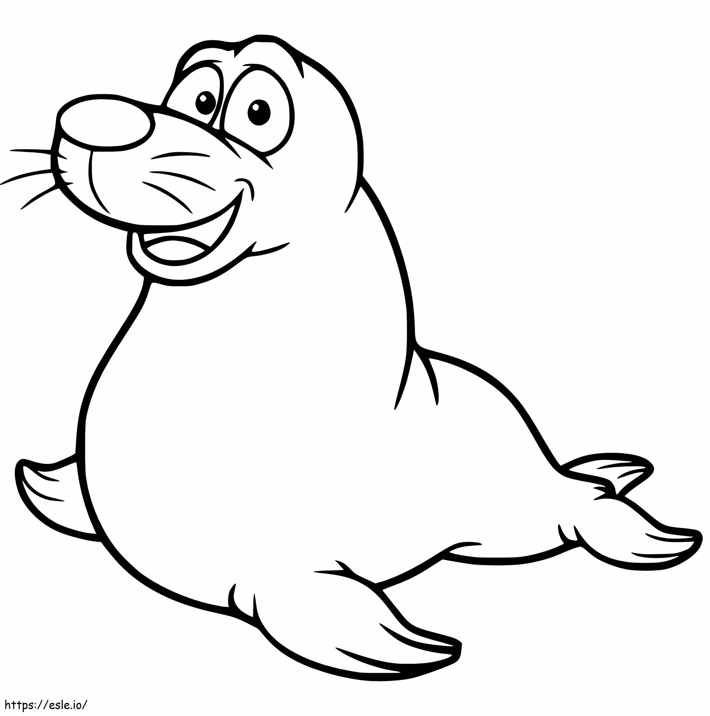 Sea Lion Smiling coloring page