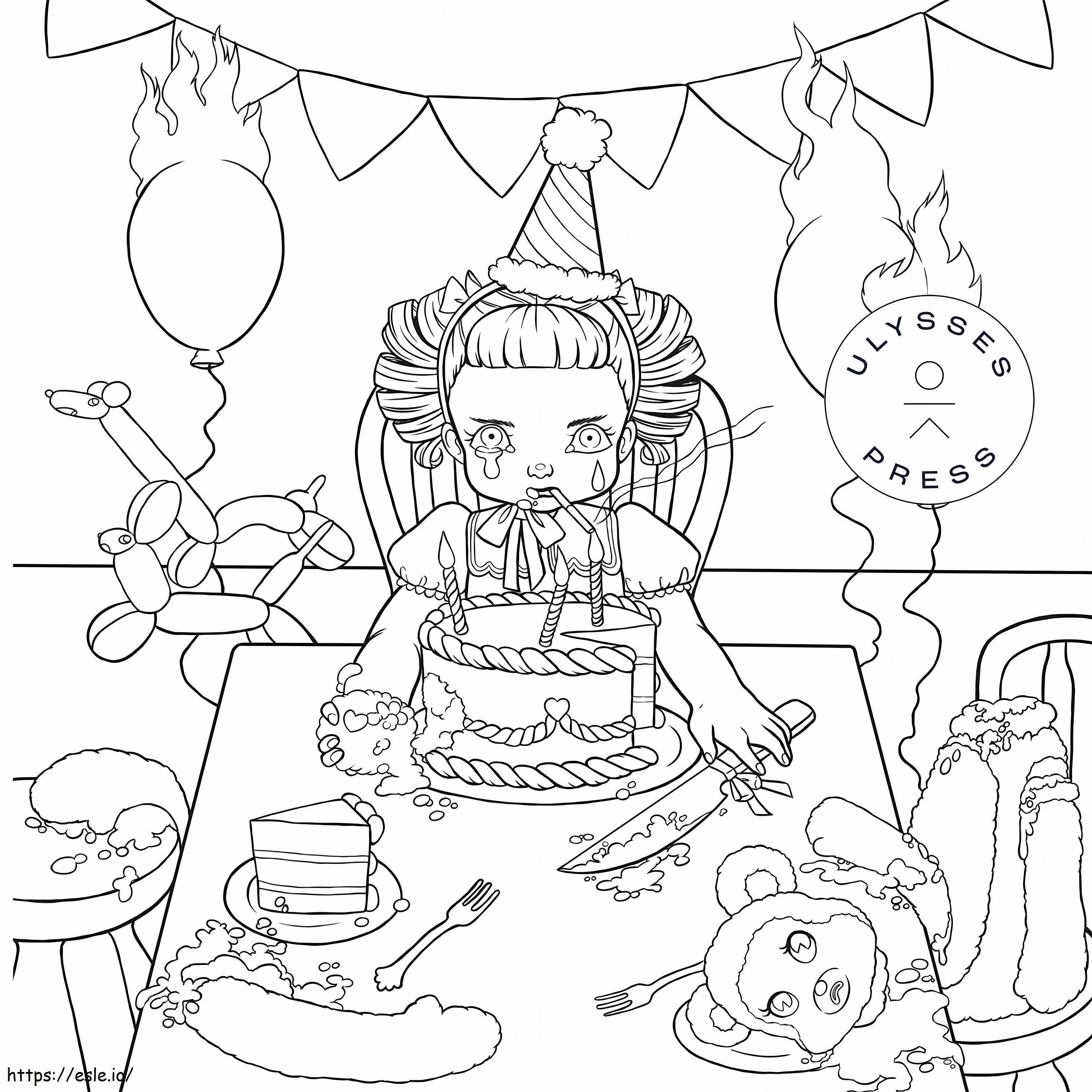 Baby Creepy Girl coloring page