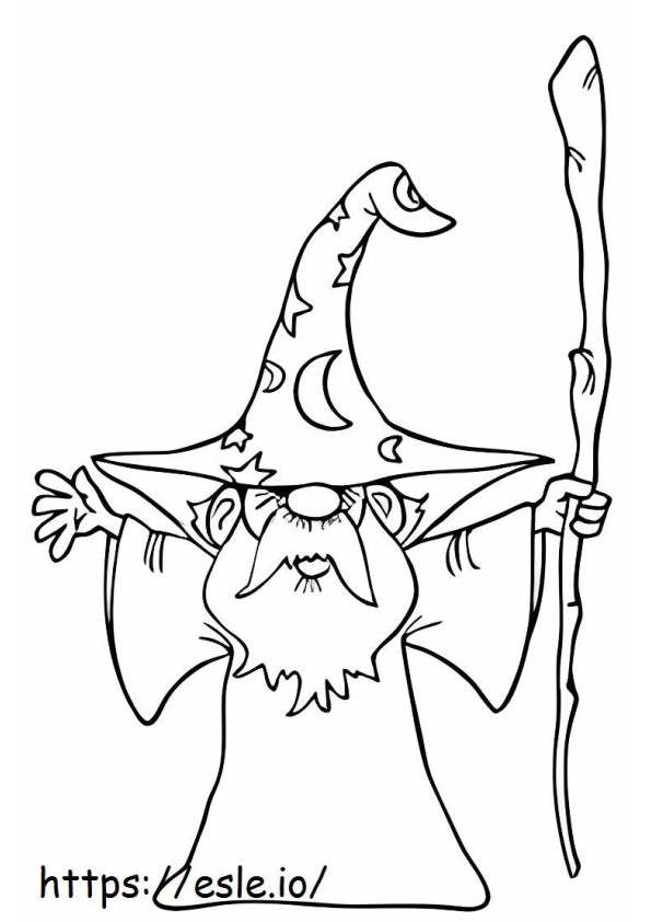 Little Old Wizard coloring page