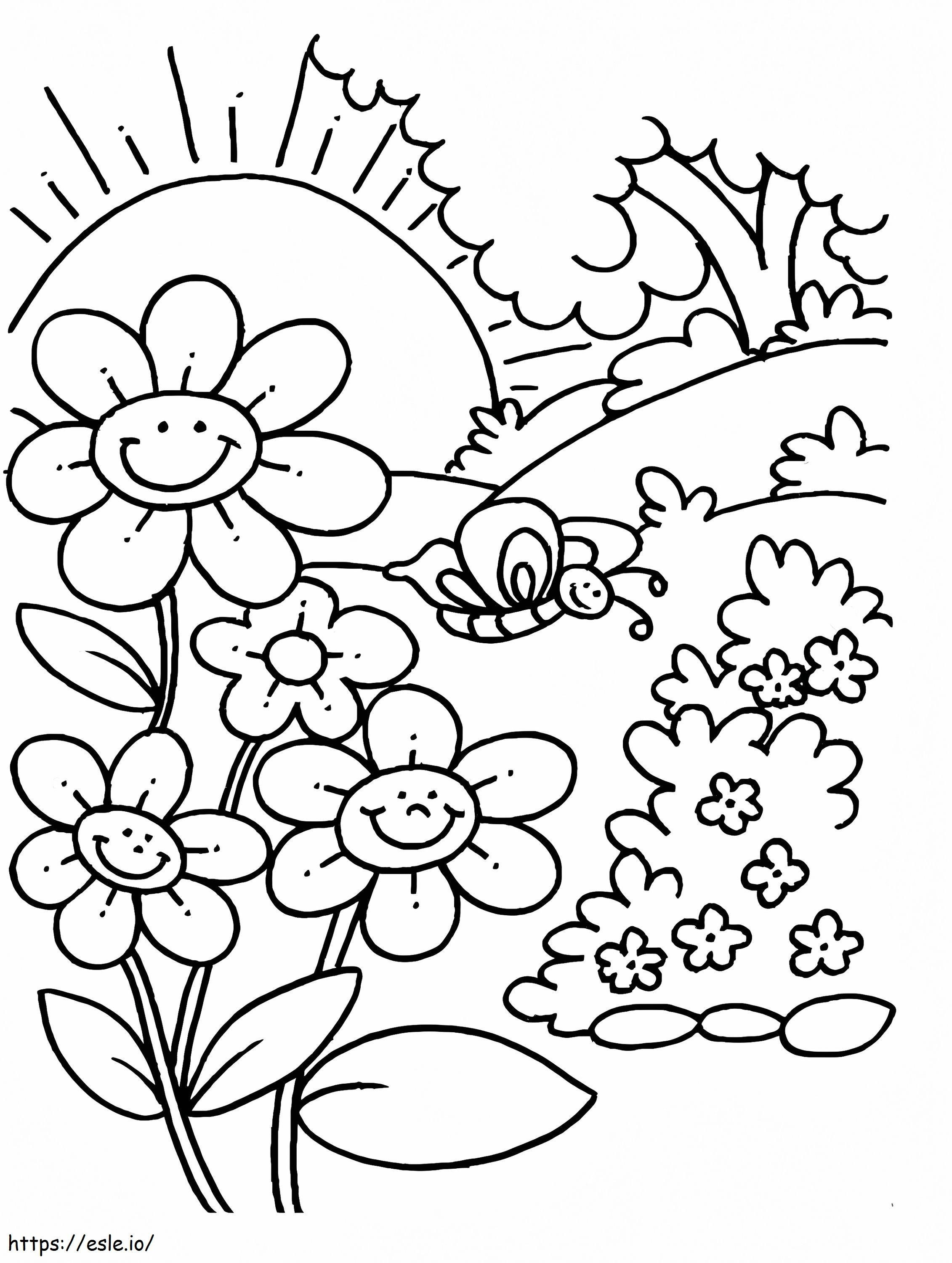 Basic Spring coloring page