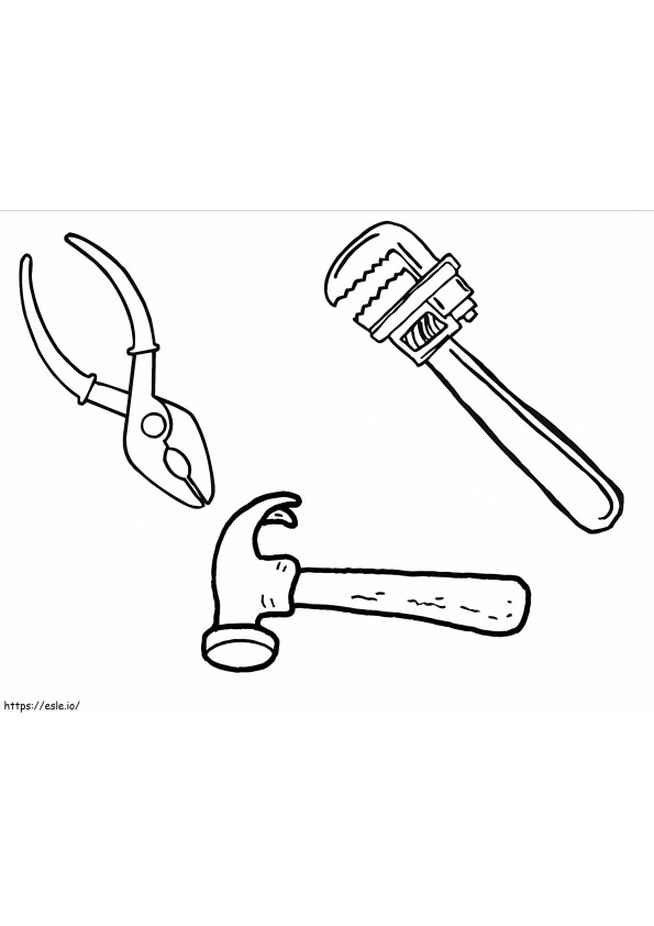 Printable Construction Tools coloring page