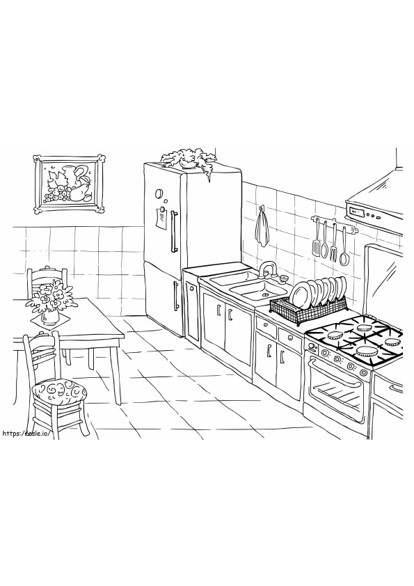 Kitchen Kitchen Kitchen Tools coloring page