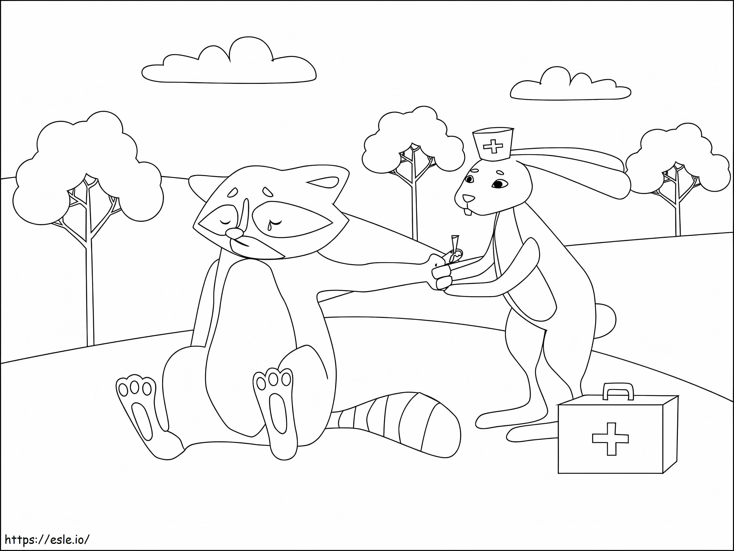 Doctor Rabbit coloring page