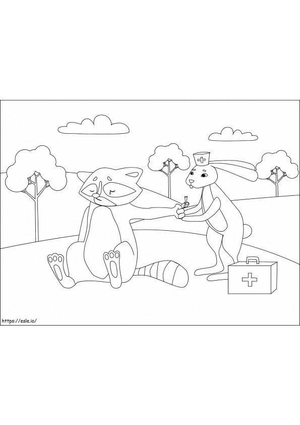 Doctor Rabbit coloring page