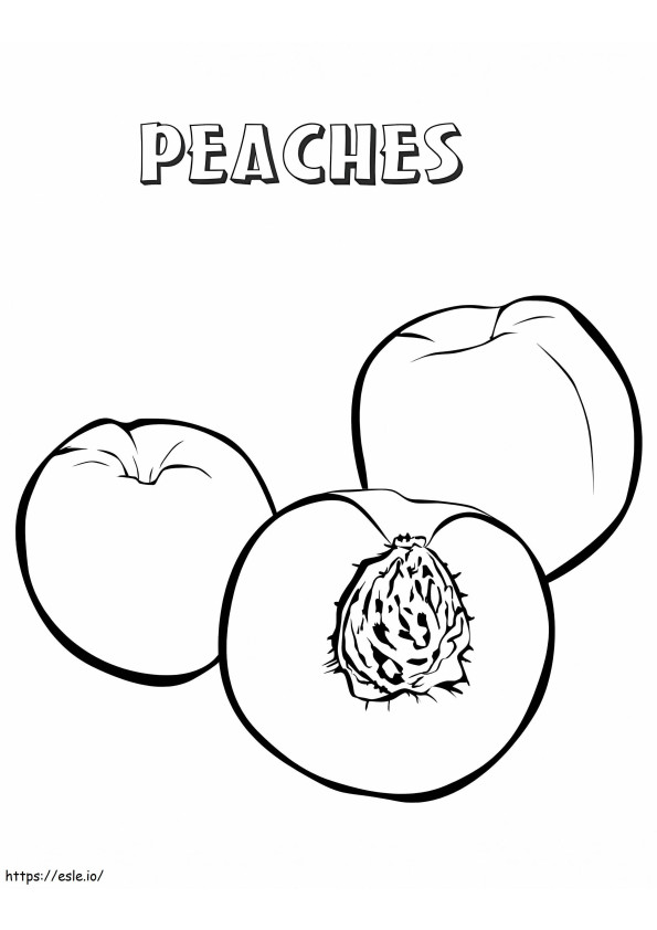 Zweieinhalb Pfirsiche ausmalbilder