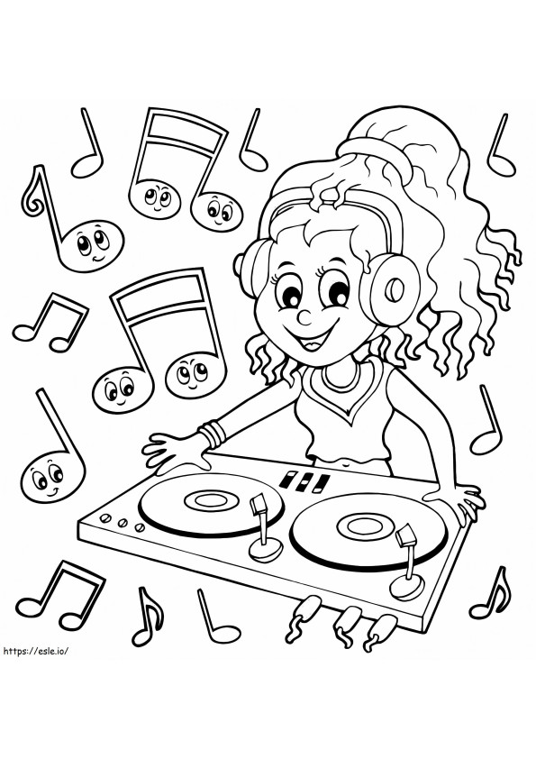 DJ-Mädchen ausmalbilder